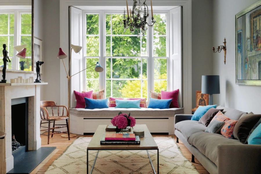 Family living space styled by Studio 14 with warm neutral tones and natural light